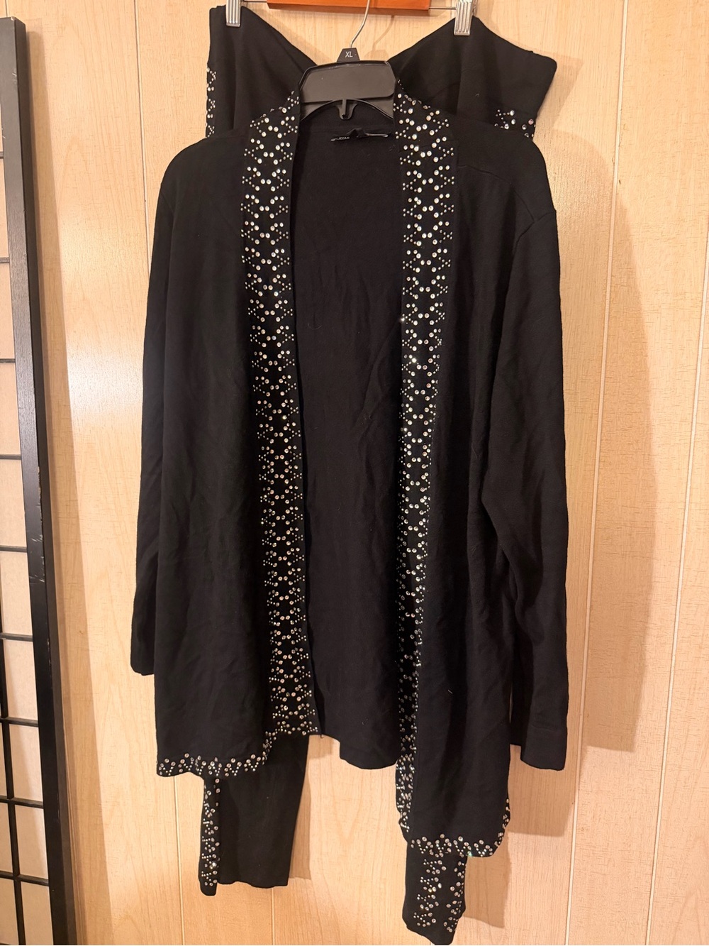 Boston Proper Black Boot-Cut Pants with Sparkle Trim - Picture 8 of 10